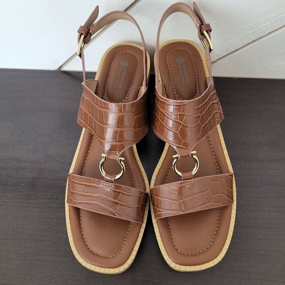 NEW Giani Bernini Harperr Memory Foam Platform  Cinnamon Croc  10 Sandals - Picture 4 of 9